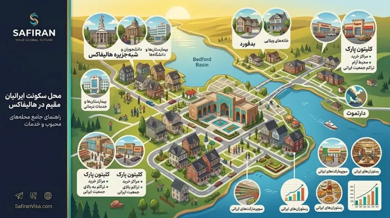 محل سکونت ایرانیان مقیم در هالیفاکس